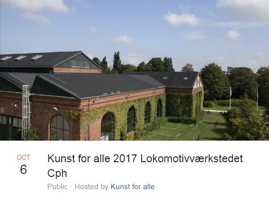 Udstiller på Kunst for alle 2017      6 - 8 okt stand 99