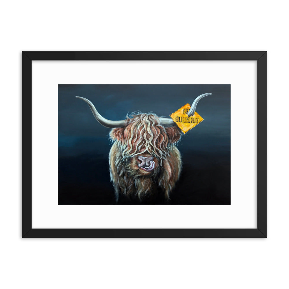 Framed Cow Poster incl. wooden frame