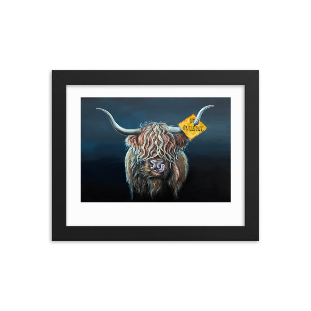 Framed Cow Poster incl. wooden frame