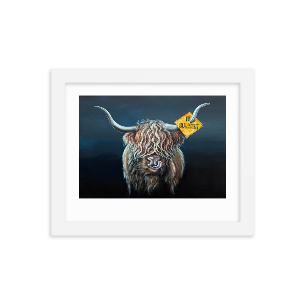 Framed Cow Poster incl. wooden frame