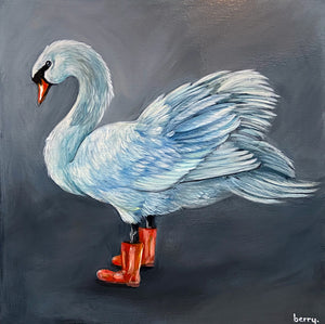 Swan in boots  - mini berry series